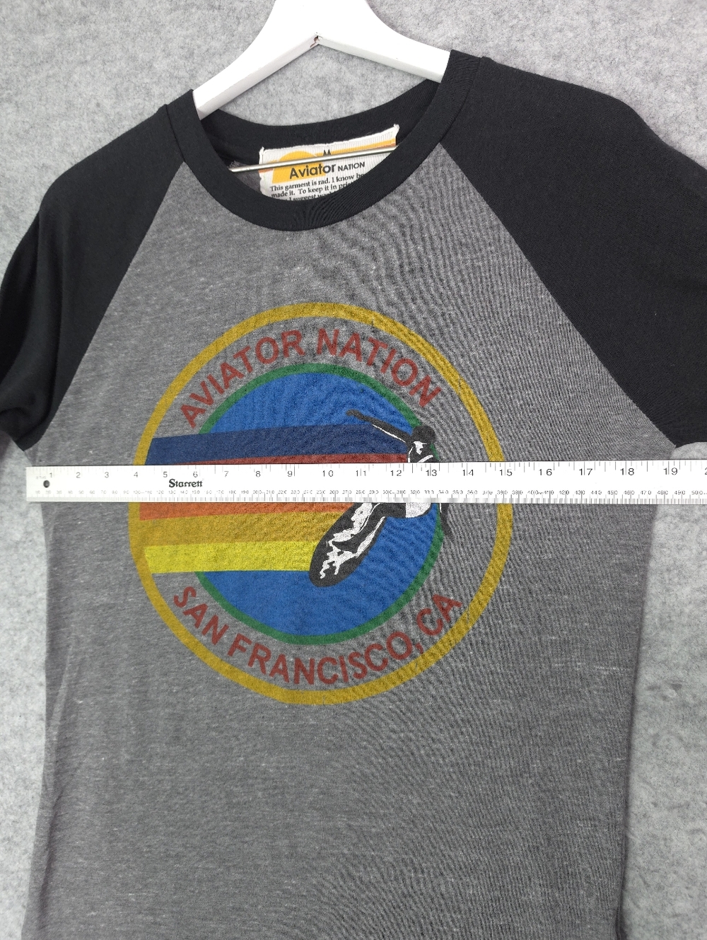 Aviator Nation San Francisco Baseball Tee with Multicolor Retro Logo - Picture 5 of 6